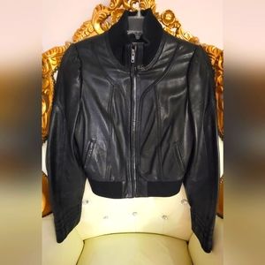 Hinge Black leather jacket Size M